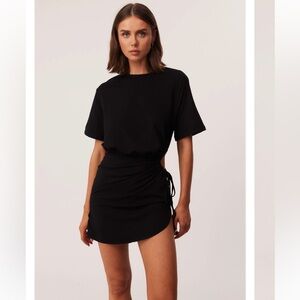 NWT SNDYS. Lola Mini Dress in Black - Small Flaw